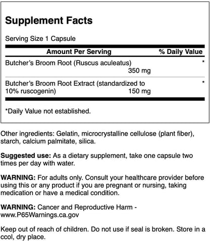 Swanson Butcher's Broom (Standardised) 150 mg, 120 Capsules