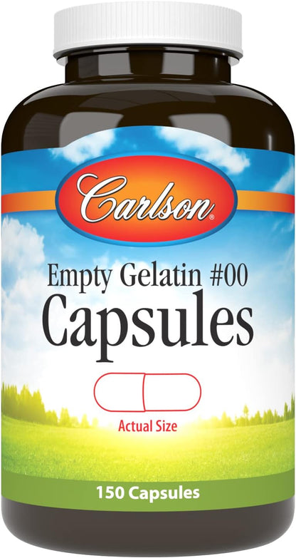 Carlson Empty Gelatin #00 Capsules (150 Count)