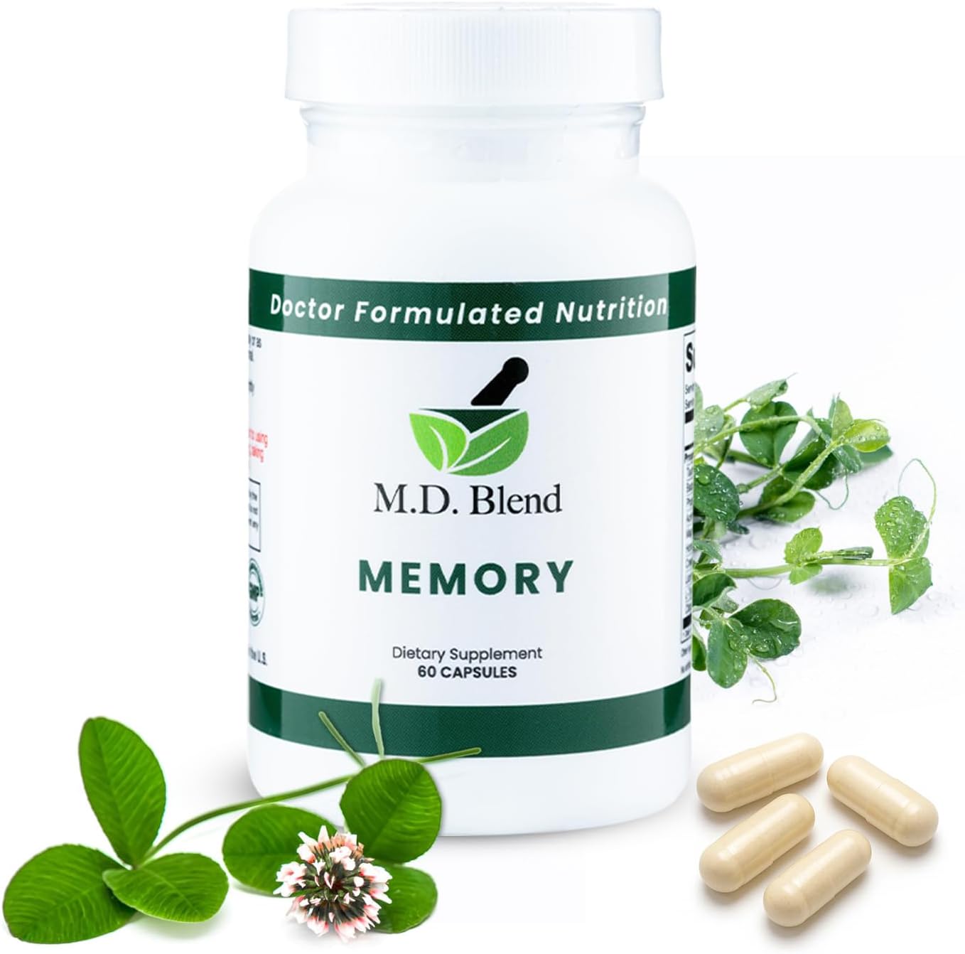 Brain Support for Memory and Focus - Brain Food Supplement for Memory & Neural Function - Premium L-Tyrosine, Phosphatidylserine, Bacopa Monnieri Focus Food Supplement, 30 Capsules (Pack of 1) - görsel 1