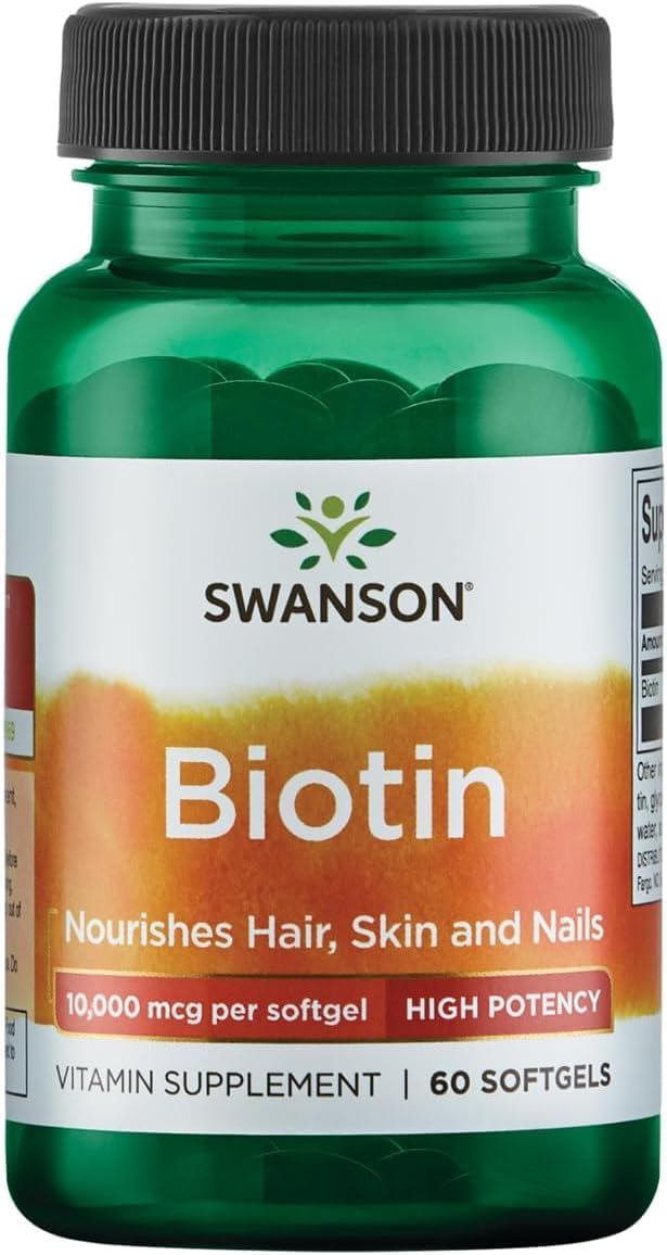 Swanson Super Strength Biotin 10000 mcg - 60 Softgels - görsel 1