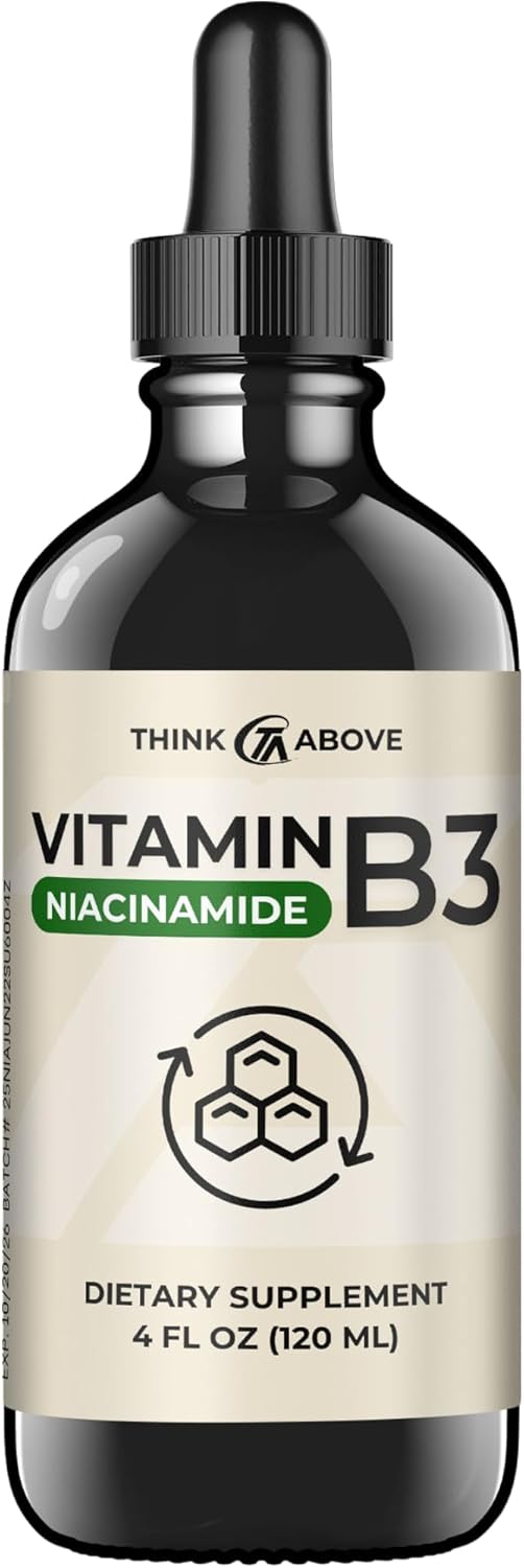 Liquid Vitamin B3 (as Niacinamide) Food Supplement – Non-Flush Form of Niacin – Fast Absorption – Convenient Niacin Drops for Women and Men – 120 ml - görsel 1