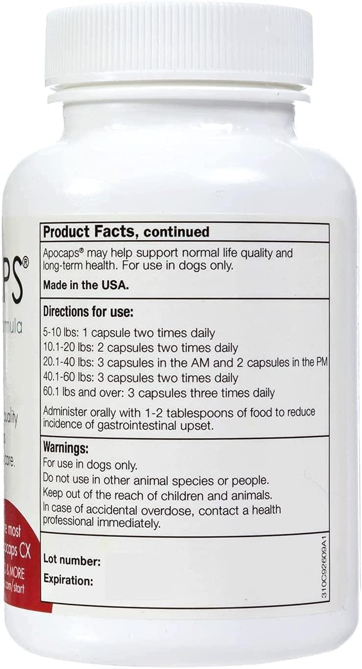 Apocaps CX Vet-Formulated Apoptogen Formula for Dogs - Milk Thistle, Turmeric, Apigenin & Luteolin - Formulated to Help Maintain Normal Cell Renewal, Immune & Liver Health - Senior Dogs - 90 Capsules - görsel 3