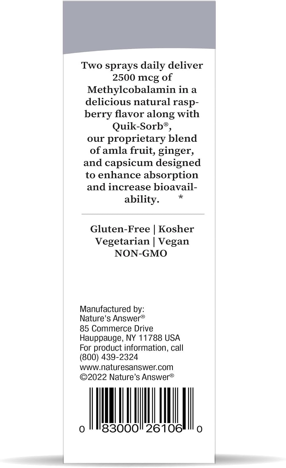 Nature's Answer B12 Methyl Liquid Spray – 30 ml - görsel 4