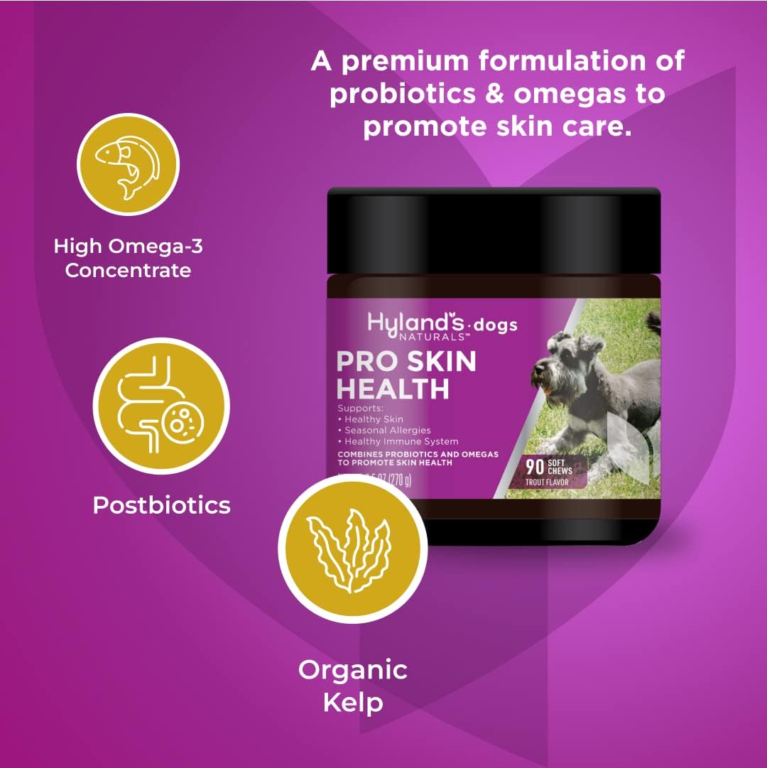 Hyland's Naturals - Pro Skin Health for Dogs, 90 Soft Chews, Supports Healthy Skin, Seasonal Allergies & Immune System, with Probiotics & Omega-3s, Trout Flavour - görsel 4