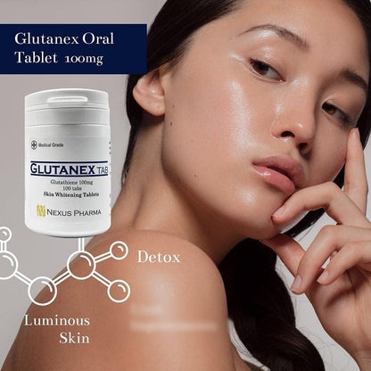 Glutanex Tab Glutathione by Nexus Pharma – 100 mg Reduced Glutathione (100 Tablets)