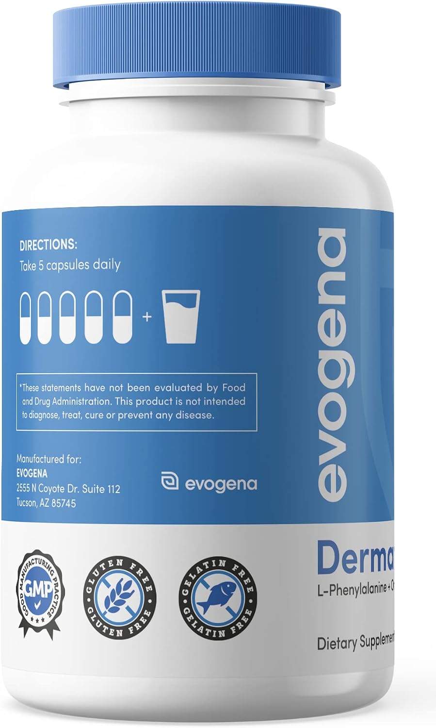 Evogena Dermatin - Skin Health Supplement with L-Phenylalanine, Omega-3, Vitamin D, B6, and Copper - görsel 6