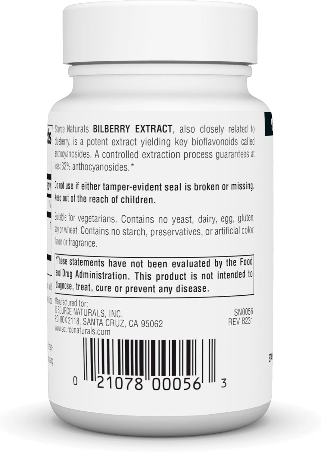 Source Naturals Bilberry Extract Standardised Botanical Antioxidant - 100 mg, 120 Tablets - görsel 3