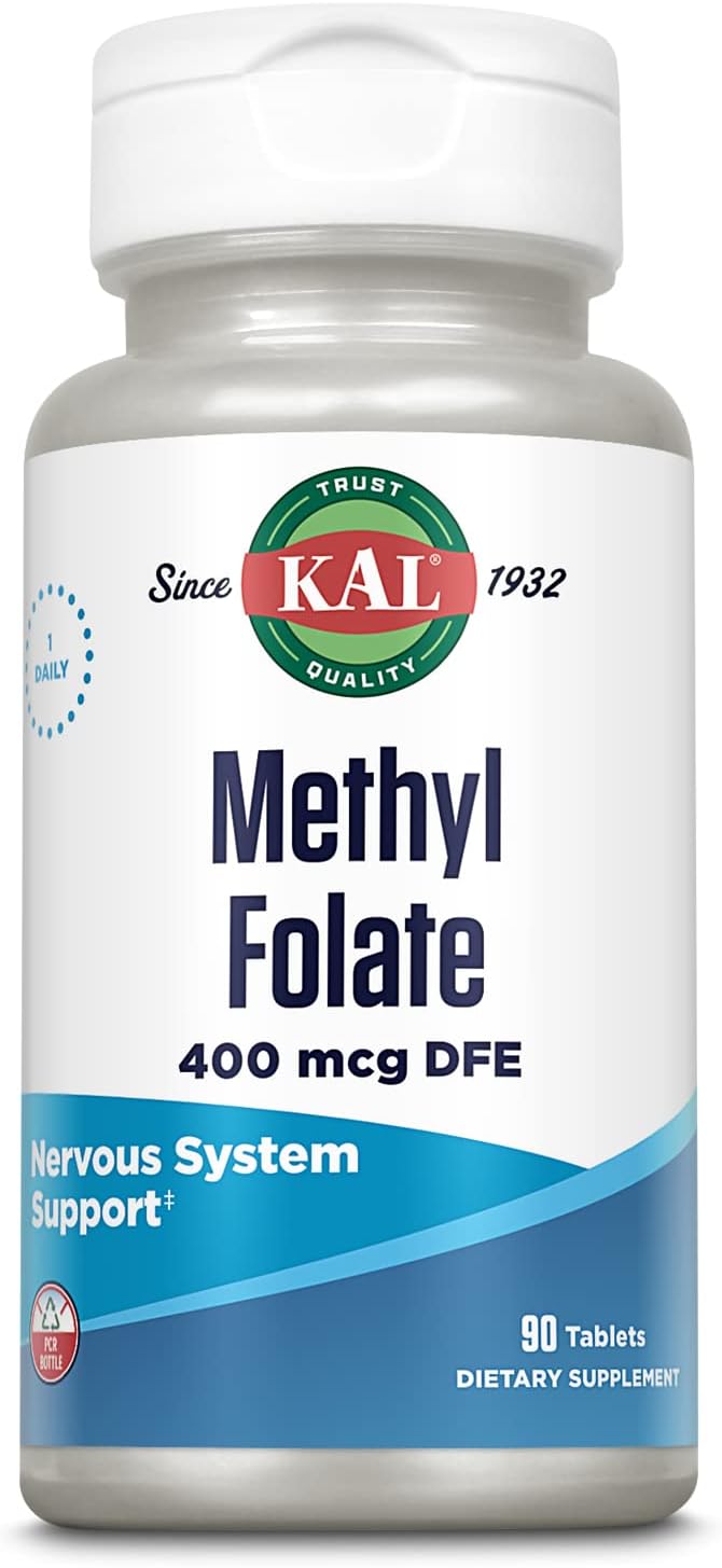 KAL Methyl Folate 400 mcg - 5-MTHF Active Form - Fast-Dissolving ActivTabs - 90 Tablets - görsel 1