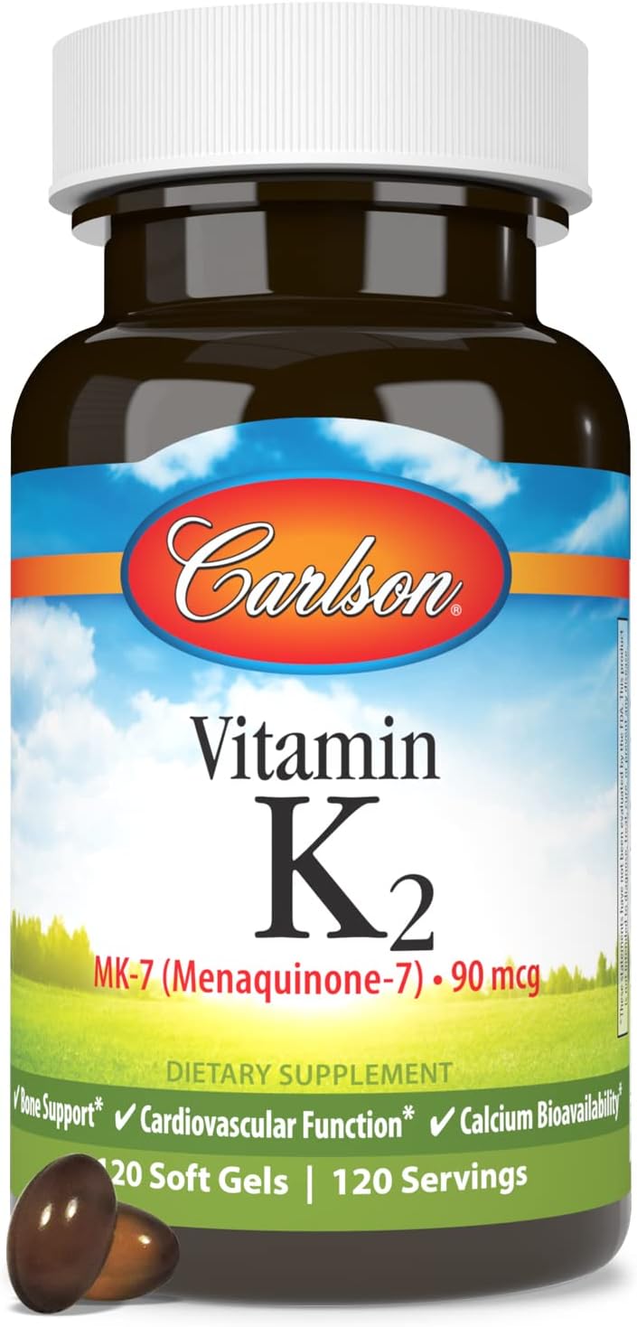 Carlson Vitamin K2 MK-7, 90 mcg, 120 Softgels – Bone Health & Calcium Utilisation - görsel 5