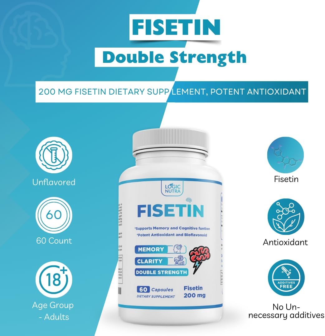 Logic Nutra Fisetin Double Strength - 200 mg - 60 Capsules - görsel 3