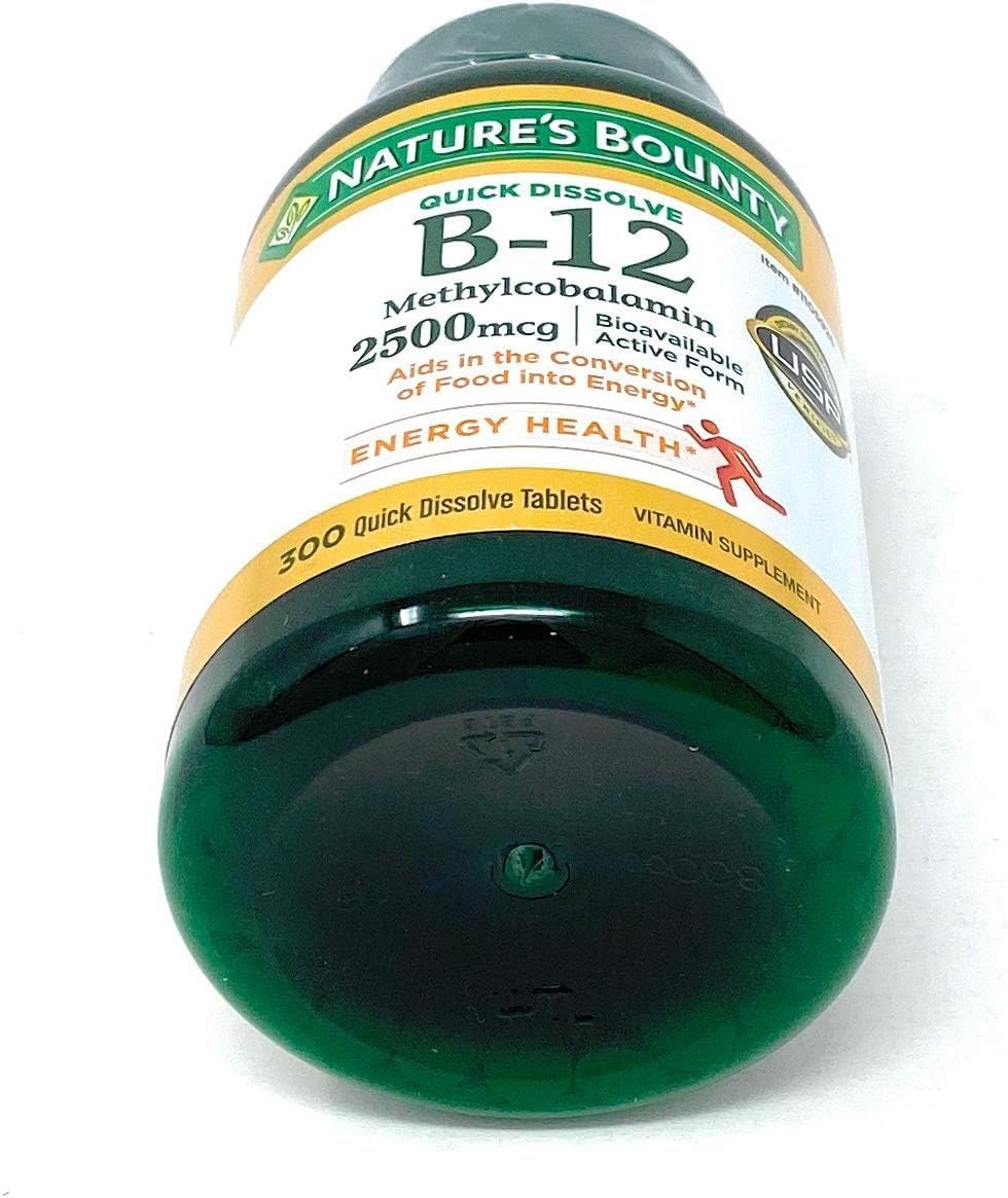 Nature's Bounty Vitamin B12 2500 µg, 300 Sublingual Tablets - görsel 4