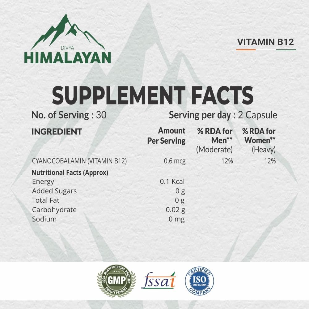 Vitamin B12 Methylcobalamin 1000 mcg – Plant-Based B12 Capsules with Spirulina, Wheatgrass, Beetroot & Amla – 60 Vegan Capsules - görsel 7