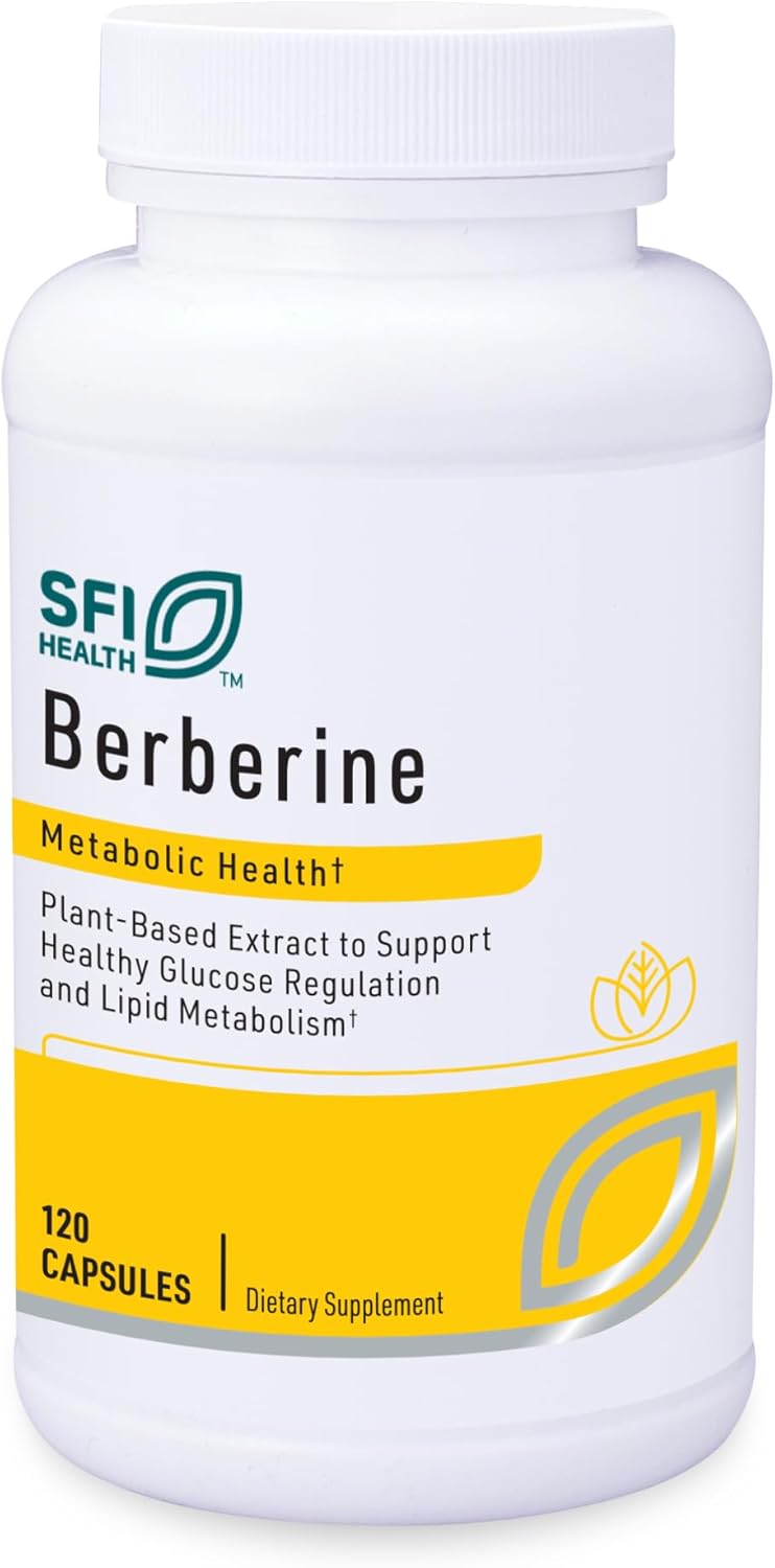 Klaire Labs SFI Health Berberine HCl 500mg - Berberine Supplement - Gluten-Free, Hypoallergenic (120 Capsules) - görsel 1