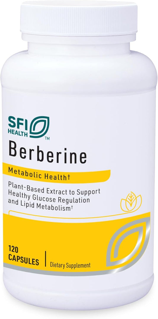 Klaire Labs SFI Health Berberine HCl 500mg - Berberine Supplement - Gluten-Free, Hypoallergenic (120 Capsules)