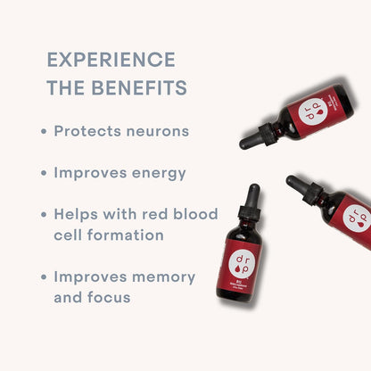 Drop Vitamin B12 Liquid Drops – 2500 µg Methylcobalamin, Sublingual, Natural Cherry, Non-GMO, Vegan, 60 ml