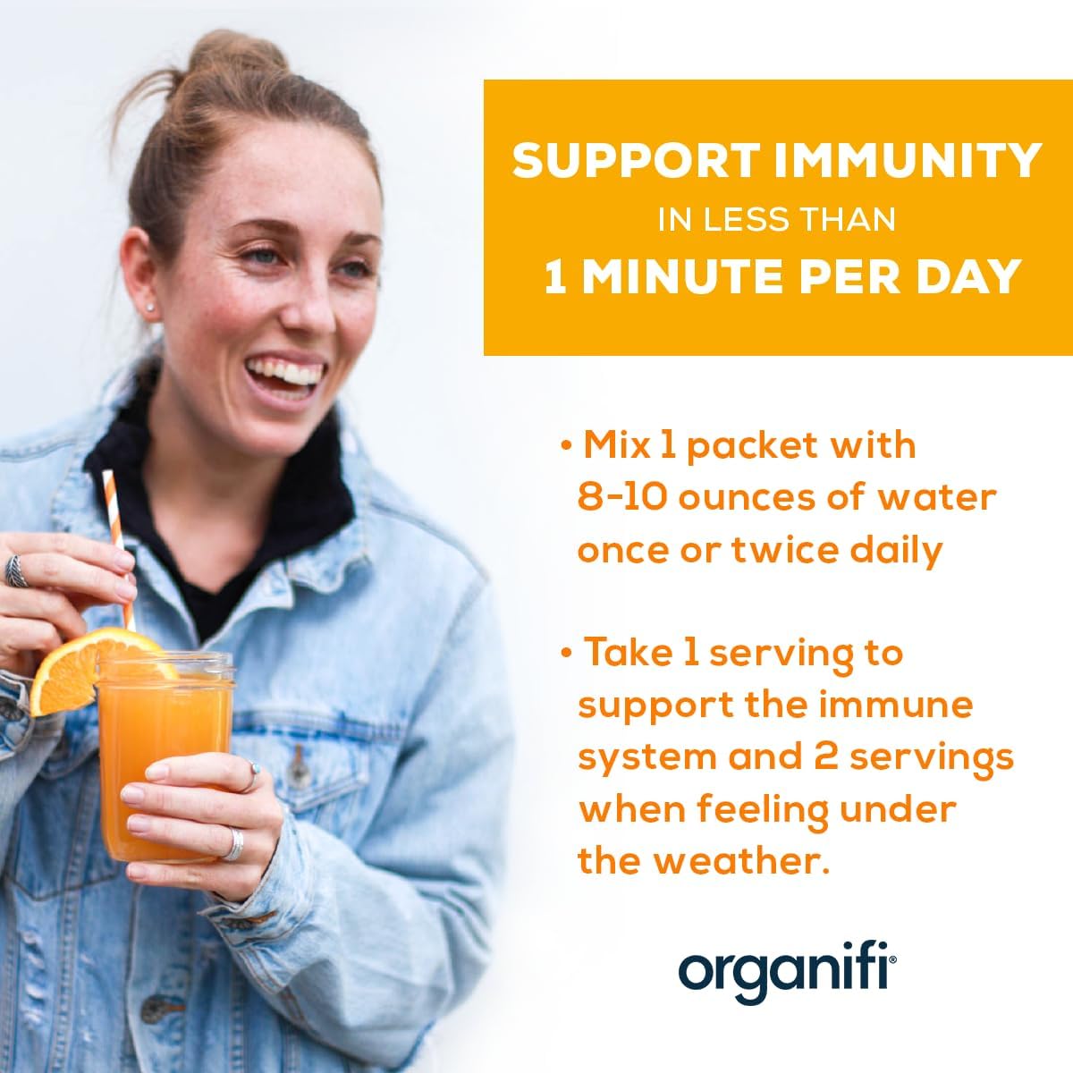 Organifi Immunity - Organic Superfood Immune Support - 15 Single Serve Sachets - görsel 5