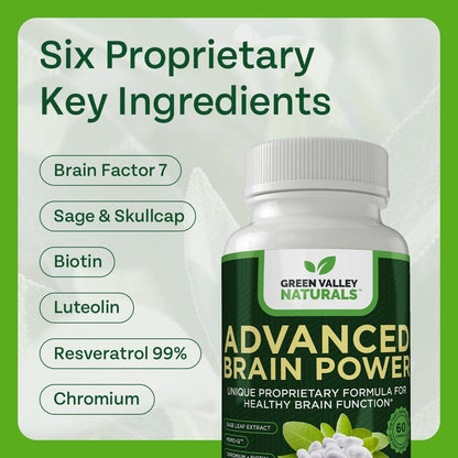 Advanced Brain Power - Supports Focus, Concentration and Mental Clarity