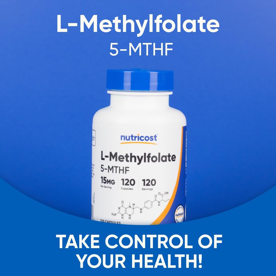 Nutricost L-Methylfolate 15mg, 120 Capsules (5-MTHF) - Vegan, Non-GM, Gluten-free - görsel 5