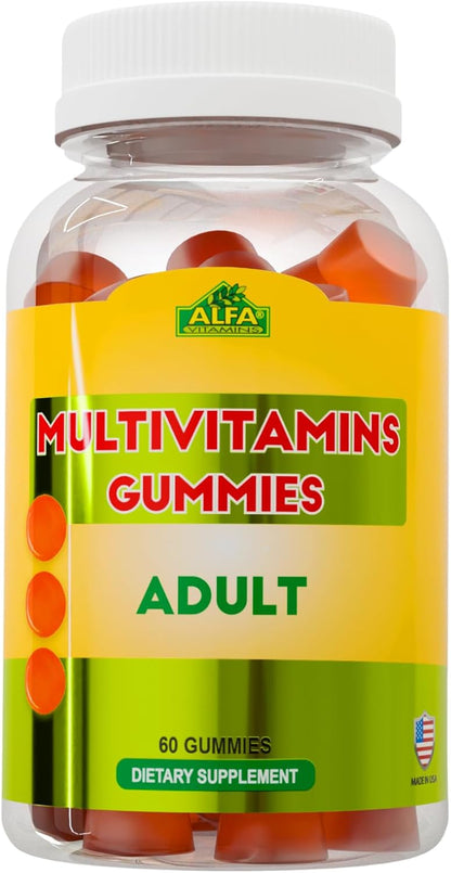 ALFA VITAMINS Multivitamin Gummies for Adults – Natural Orange Flavour (60 Gummies)