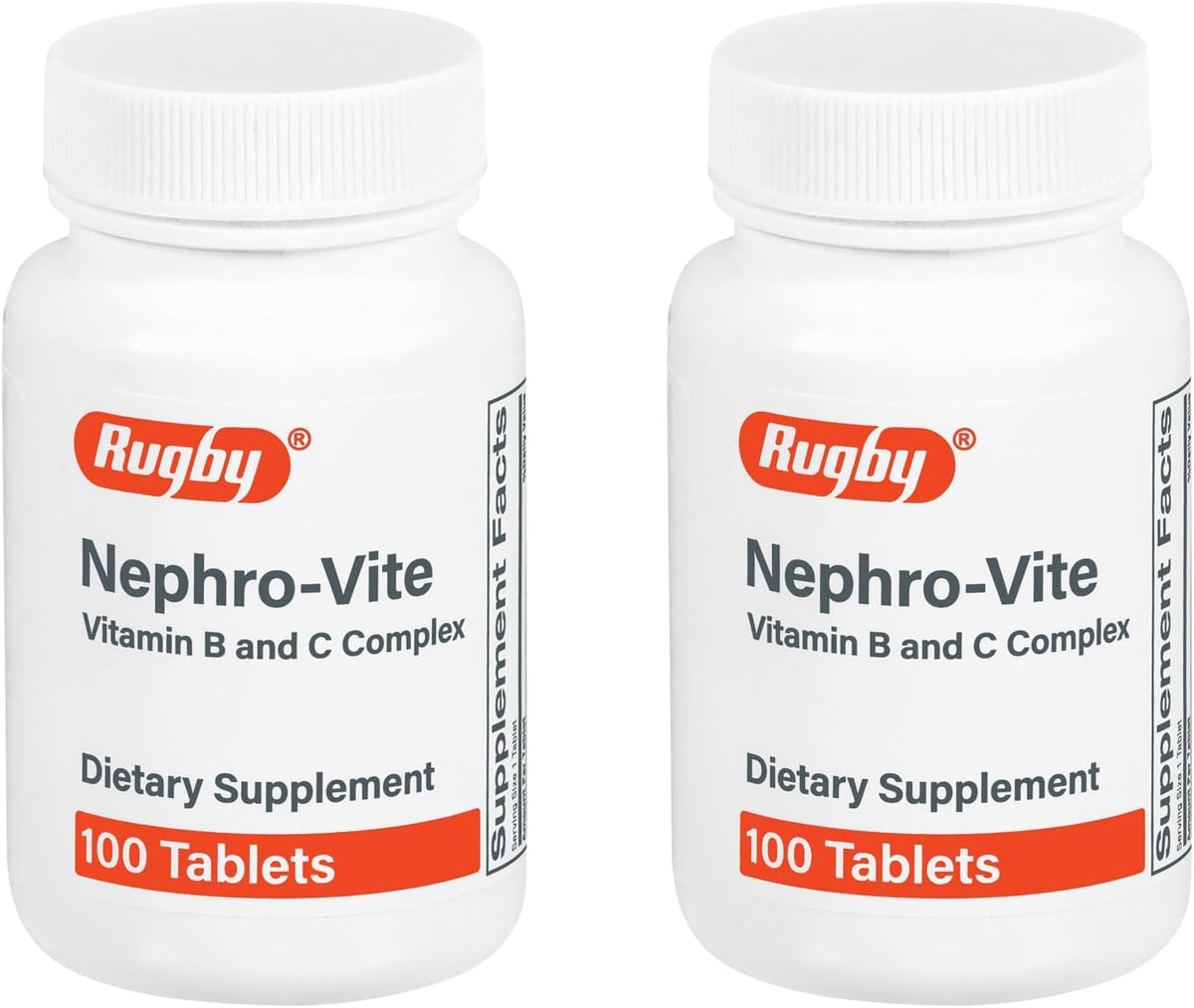 Rugby Nephro-Vite Vitamin B and C Complex Tablets - 100 Count - görsel 8