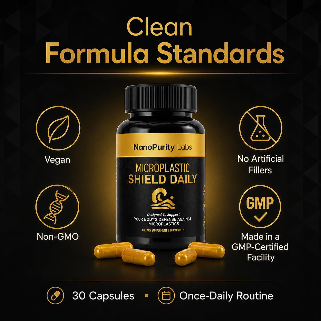 Microplastic Shield Daily - Daily Wellness Support with Chlorella, Lycopene & Citric Acid - Vegan, Non-GMO - 30 Capsules - görsel 5