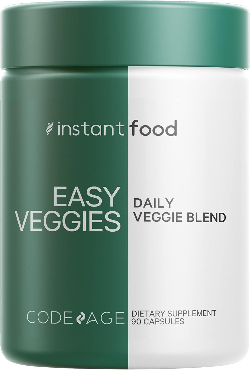 Codeage Instantfood Easy Veggies - Over 15 Vegetable Powders - Daily Vegan Whole Food Greens Supplement - 90 Capsules - görsel 1