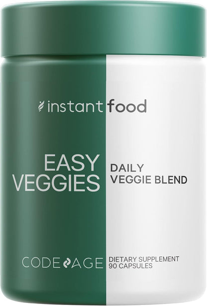 Codeage InstantFood Easy Veggies + Fast Fruits Bundle – Vegetable & Fruit Blend Capsule Supplement – 180 Capsules