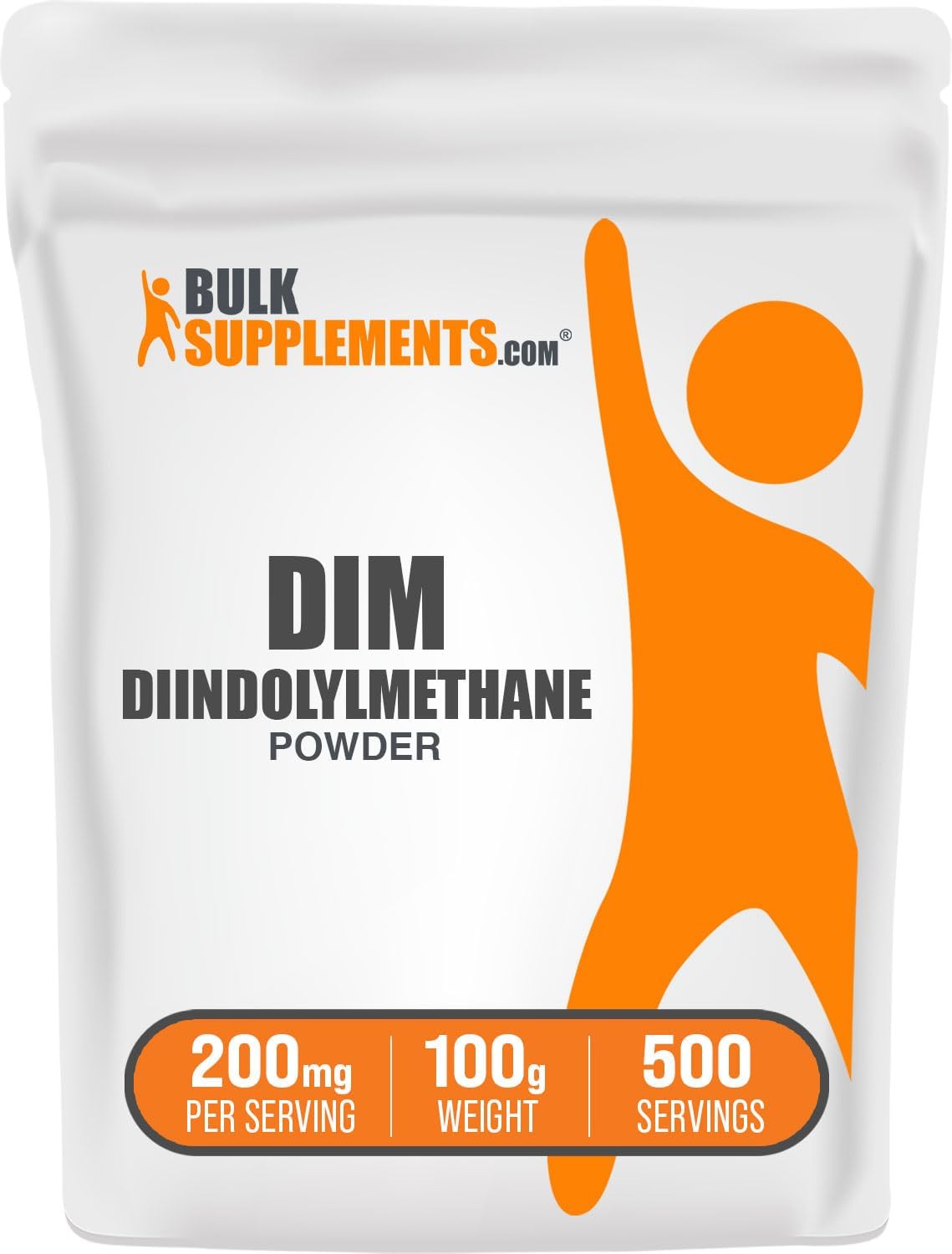 BulkSupplements.com DIM Powder - Diindolylmethane Supplement, 200mg per Serving, Unflavoured, Gluten-free, 100g (3.5 oz) - görsel 1