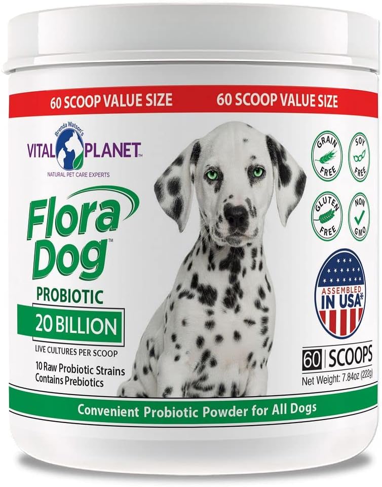 Flora Dog Probiotic Powder for Dogs - 20 Billion Cultures, 10 Strains, 222 g (60 Servings) - görsel 1