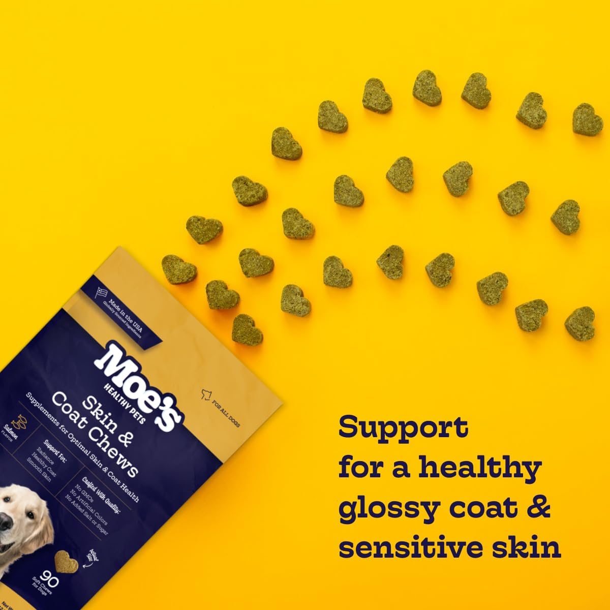 Moe’s Skin & Coat Omega 3, 6, 9 and Vitamin Supplement for Dogs - 90 Soft Chews - görsel 4