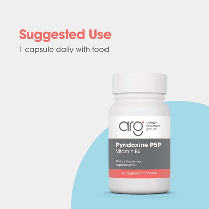 Allergy Research Group ARG Pyridoxine P5P - Active Vitamin B6 Supplement with P5P - 60 Capsules