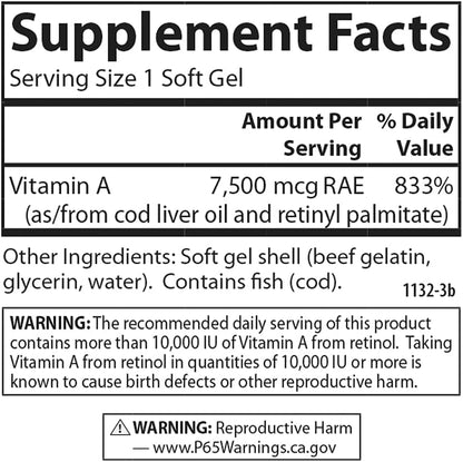 Carlson Vitamin A 25,000 IU, 250 Soft Gels
