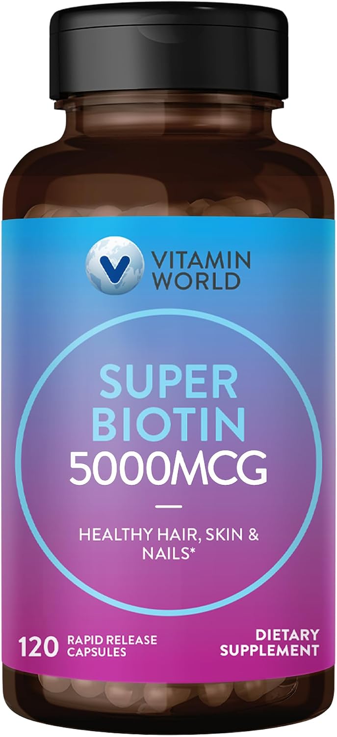 Vitamin World Super Biotin 5000 mcg, 120 Rapid-Release Capsules - görsel 1
