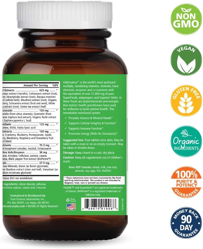 PURE ESSENCE LABS LifeEssence Multivitamin for Women and Men - görsel 2