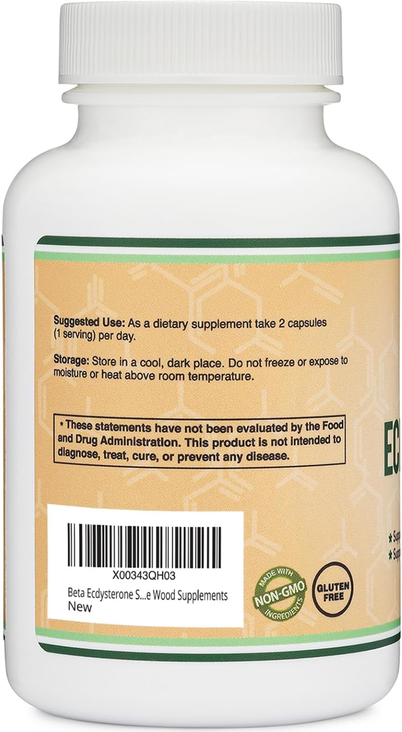 Double Wood Beta Ecdysterone Supplement – 500mg per Serving, 120 Capsules - görsel 4