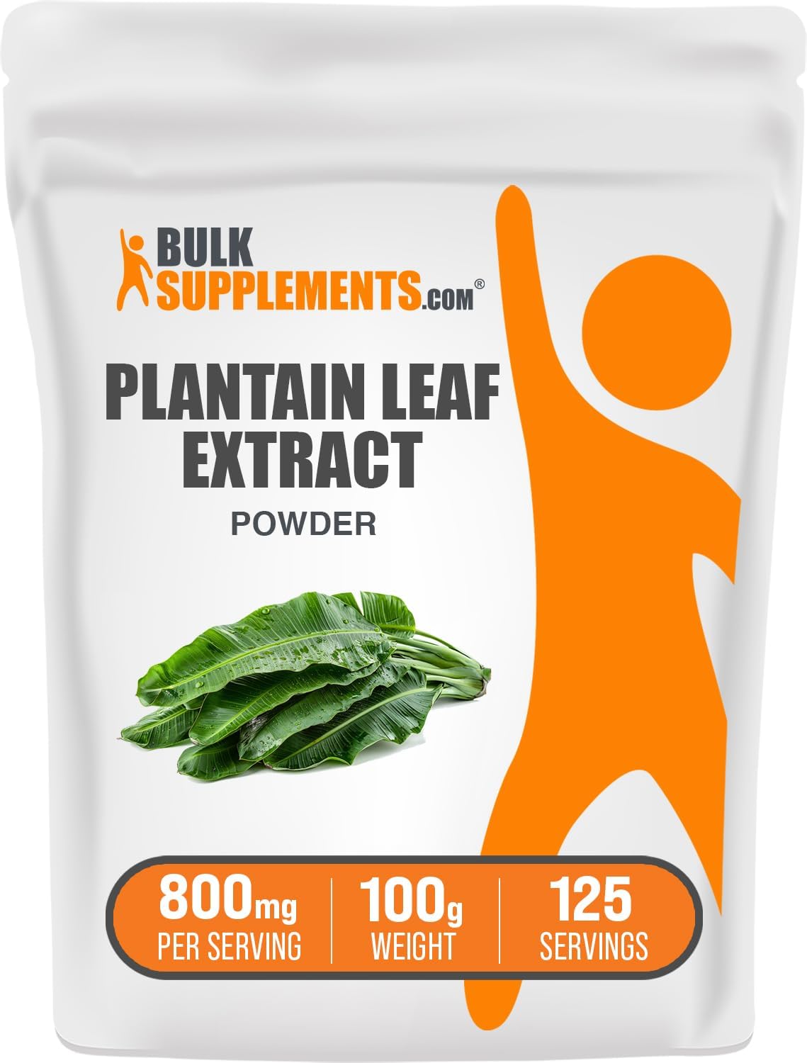 BulkSupplements.com Plantain Leaf Extract Powder - 800mg per Serving, 100g (3.5 oz) - görsel 1