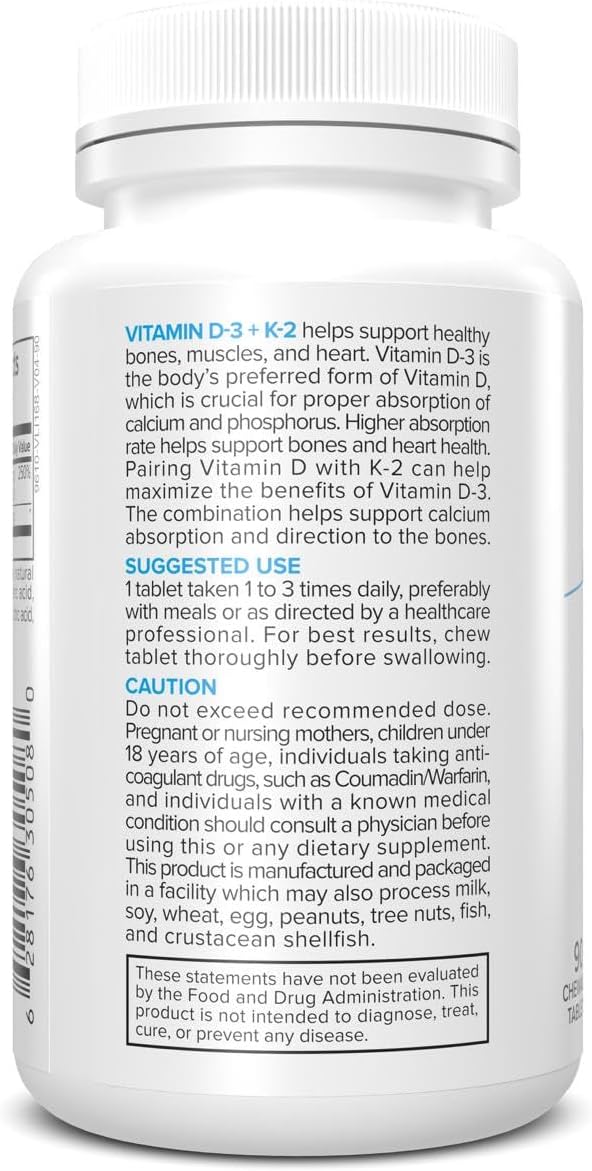 Portions Master Vitamin D3 5000 IU + K2 MK-7, Bone & Heart (60 Capsules) - görsel 3