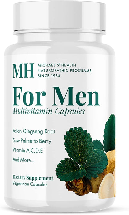 Michael's Naturopathic Programmes For Men - Daily Multivitamin with Prostate Support - 90 Vegetarian Capsules - Kosher