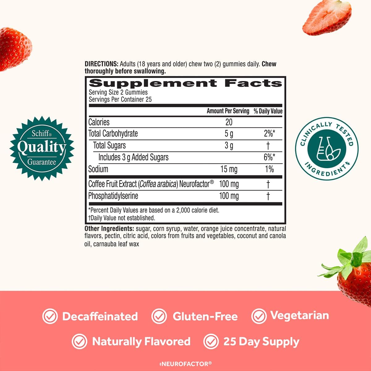 Neuriva Original Brain Health Support Strawberry Gummies - 50 Count (Pack of 3) - görsel 6