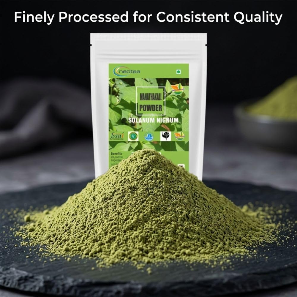 Neotea Manathakkali Leaf Powder (Solanum Nigrum) - 100% Pure Herbal Supplement, 300g - görsel 8