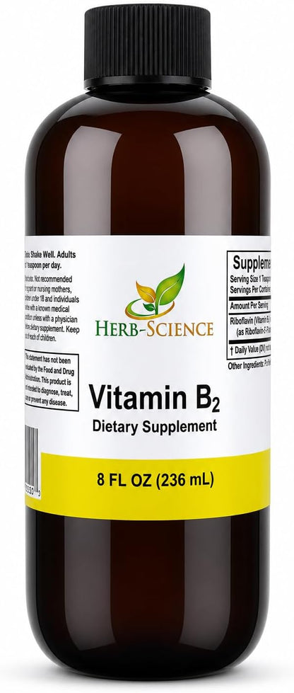 Vitamin B2 (Riboflavin) Liquid Drops – Non-Alcoholic, Vegan, 30 ml