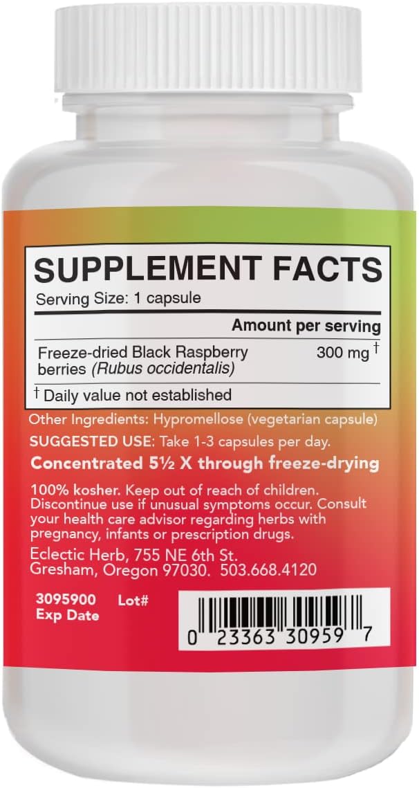 Eclectic Institute Black Raspberry FDV – Freeze-Dried Supplement, 90 Capsules - görsel 4