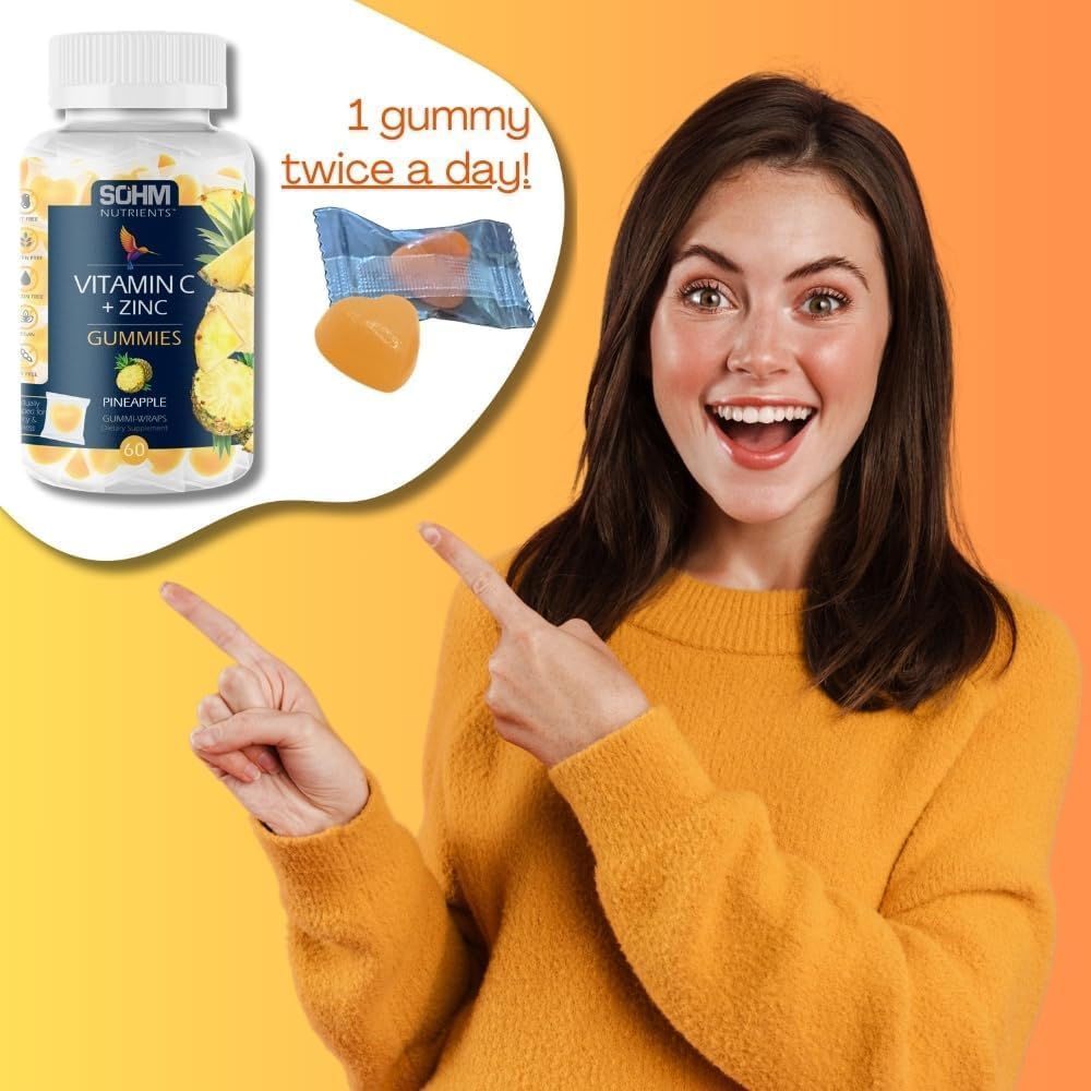 SOHM Vitamin C 60,000 mcg + Zinc 15,000 mcg Gummies for Adults – 60 Count - görsel 3