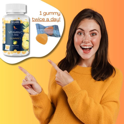SOHM Vitamin C 60,000 mcg + Zinc 15,000 mcg Gummies for Adults – 60 Count