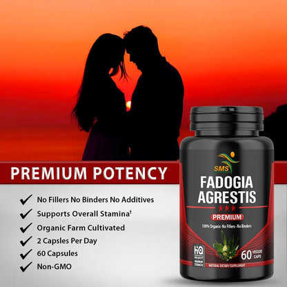 Fadogia Agrestis Extract Pills (Maximum Strength) 1,000mg Servings – 60 Vegetable Capsules