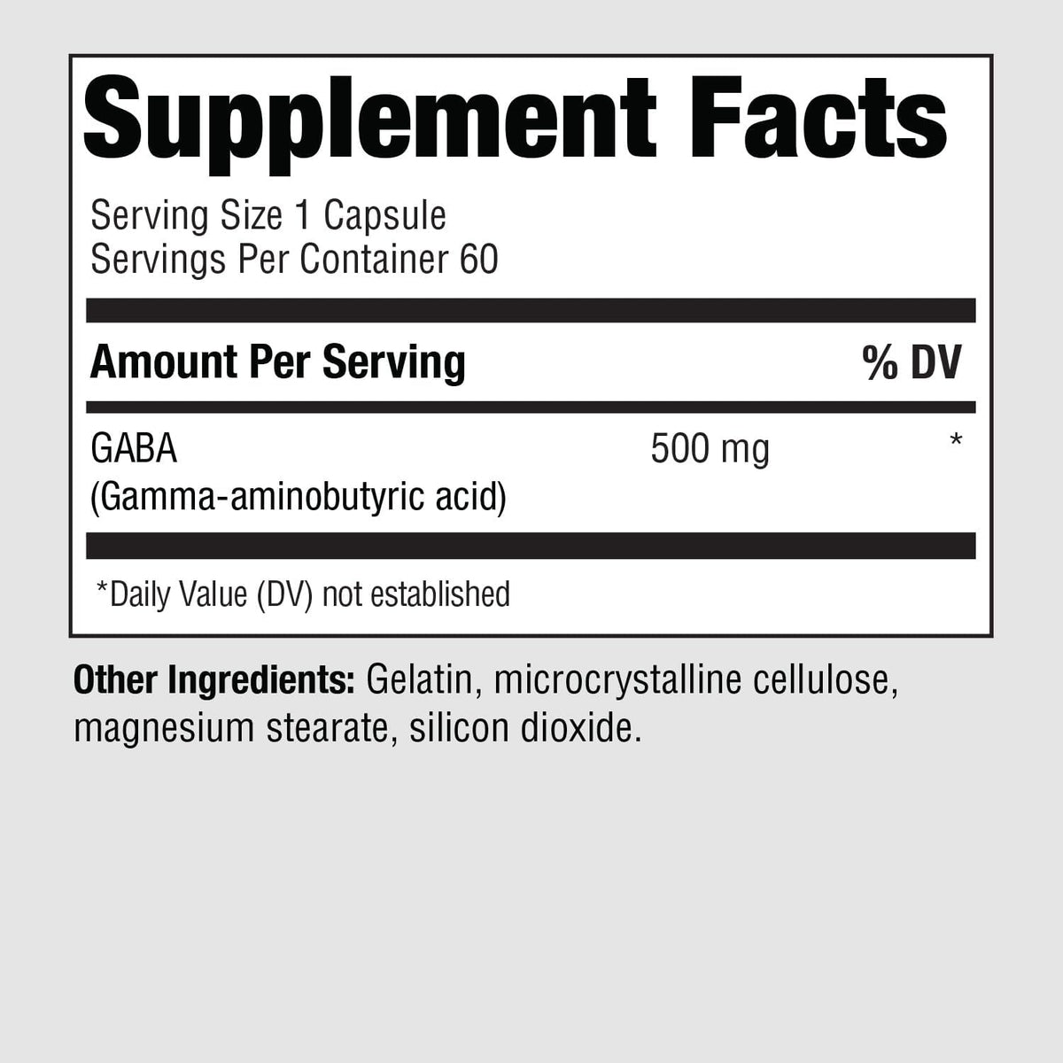 PureFormulas GABA 500 mg - 60 Capsules - görsel 2