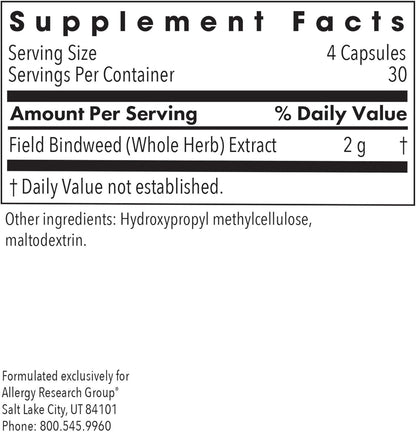 Allergy Research Group ARG VascuStatin Formula – Immune Support Supplement with Field Bindweed Extract