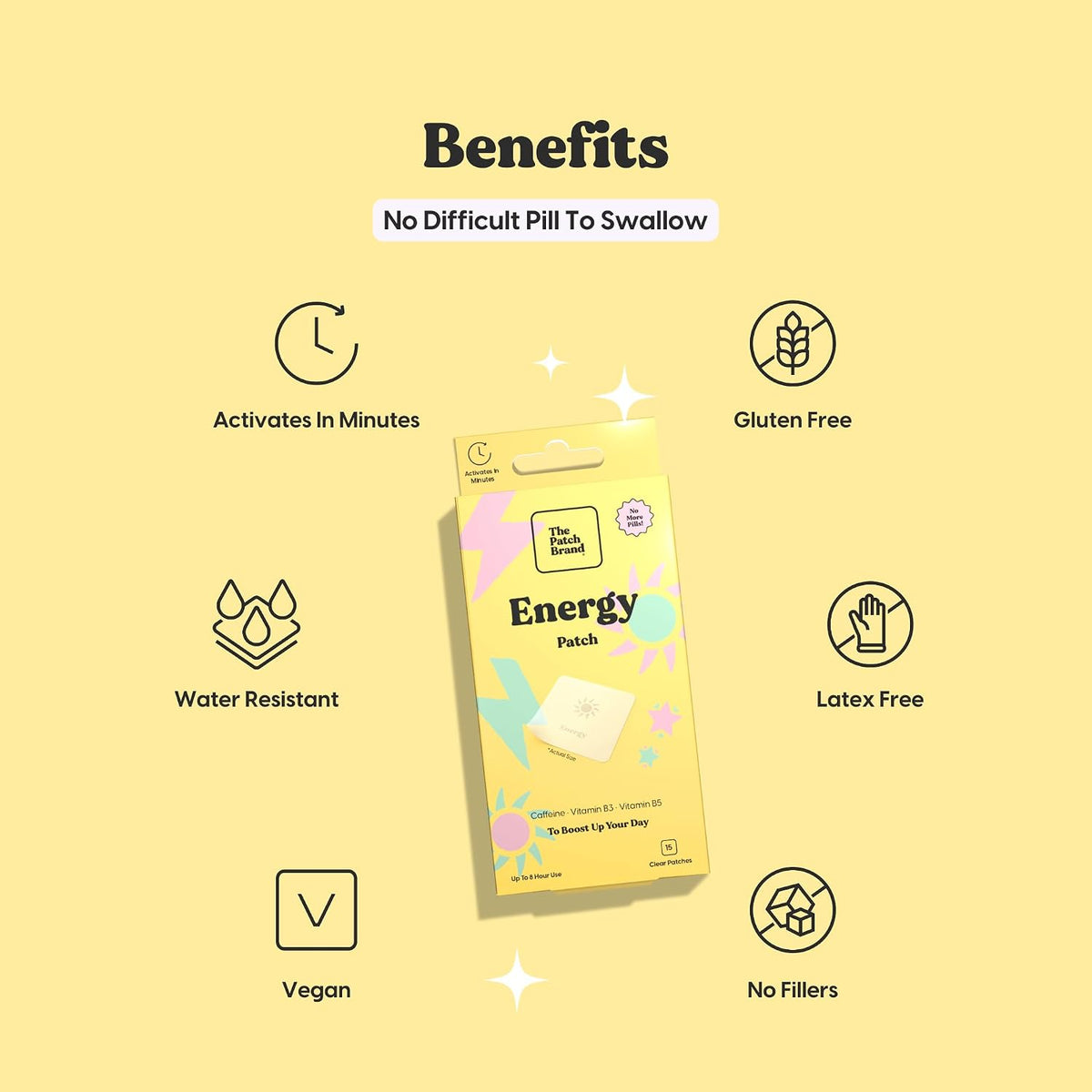 The Patch Brand Energy Patches | Plant-Based, Water Resistant, 24-Hour Energy with Caffeine & B Vitamins - görsel 5