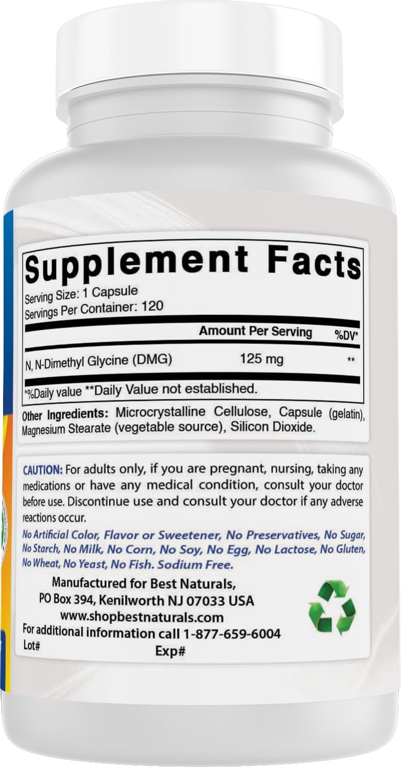 Best Naturals DMG 125 mg, 240 Capsules (2-Pack) - görsel 6