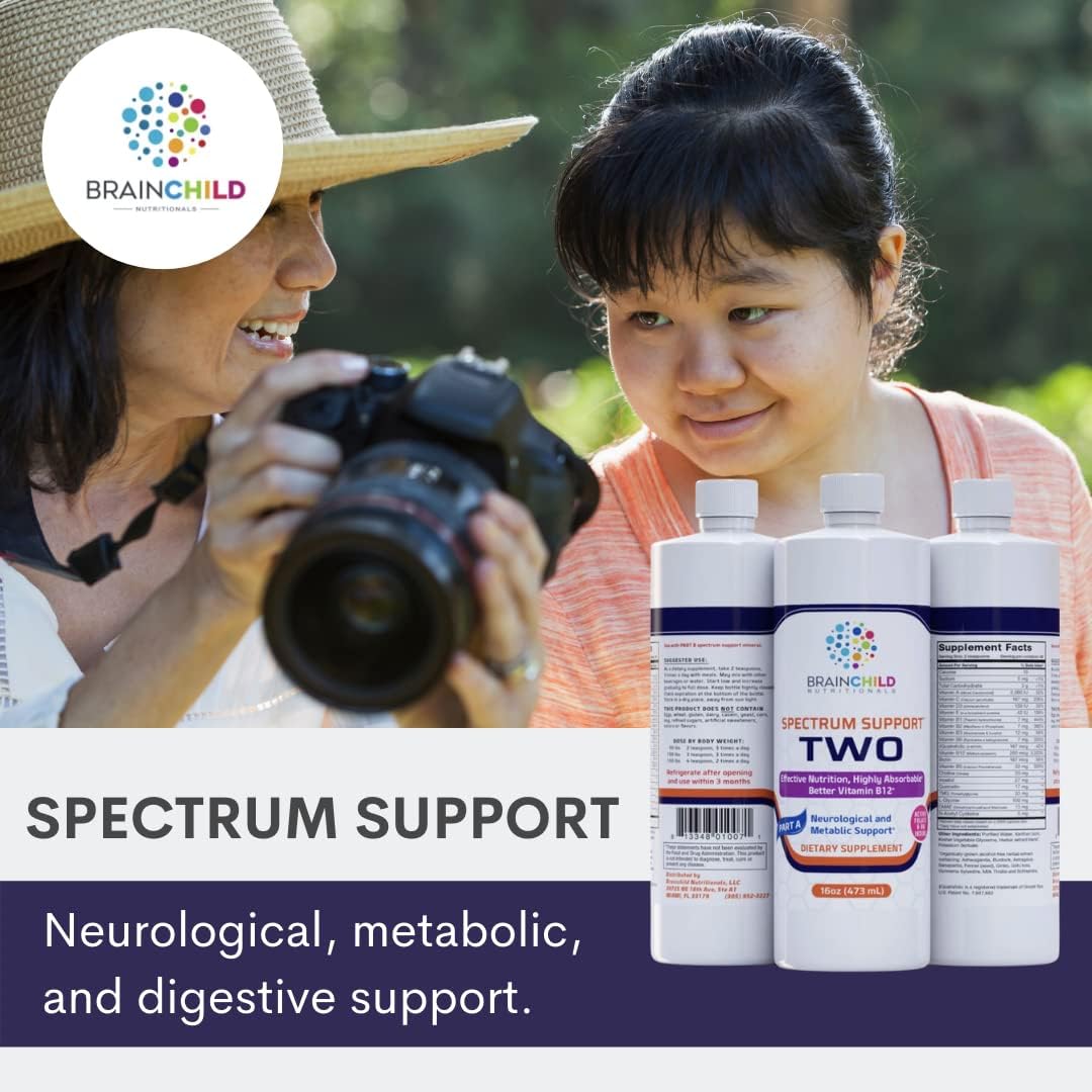 BrainChild Nutritionals Spectrum Support II P5P Liquid Multivitamin - Unflavoured, 16 oz (473 ml) - görsel 4
